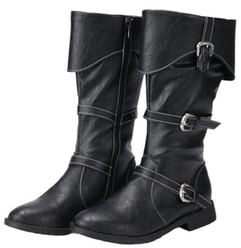 Helltaker Renaissance-Vintage-Stiefel für Herren, Mittelalter-Cosplay, Halloween, Wikinger, Pirat, Reitschuhe