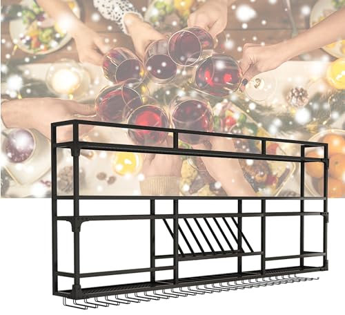 Modern LED Floating Bar Shelves for Liquor and Glassware Display