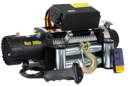 JIEYUGH Verricello Elettrico, Corda d'Acciaio Gavanized，Kit verricello Elettrico per Recupero con Telecomando Wireless ，per Rimorchio Auto(4000LB)