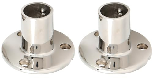 Hapivida Base Redonda para Pasamanos de Barco de 90 Grados, Herrajes de Acero Inoxidable 316 Barandilla de Mano para Barco Base de Barandilla de Barco Resistente para Todos Los Linds of Yachts