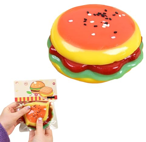 SoeUyd Squeeze Spielzeug, Stressball, Anti Stress Bälle, Squeeze Toy, Squeeze Ball, Squishy Hamburger Geformt Squeeze Toy, Anti Stress Spielzeug für Erwachsene und Kinder, Stress und Ärger Abbauen