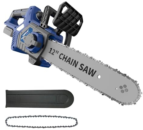 NANWEI Chainsaw 12 Inch Compatible with Makita 18V Battery, Cordless Electric Saw with Brake-Equipped Baffle, Brushless Motor for Wood Cutting, Dial-Controlled Automatic Lubrication (Without Battery)