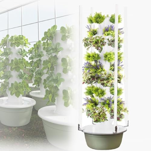 GAYAYAS Kit de Torre de Cultivo hidropónico, Jardinera Vertical con Bomba y depósito de Agua móvil, para Hierbas, Frutas y Verduras de Interior.,9thfloor