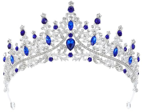 ULTECHNOVO Krone Prinzessin Strass Diadem Für Damen Braut Tiara Hochzeit Haarschmuck Für Geburtstag Party Halloween Weihnachtsfeier Barockstil Bequemes Stirnband