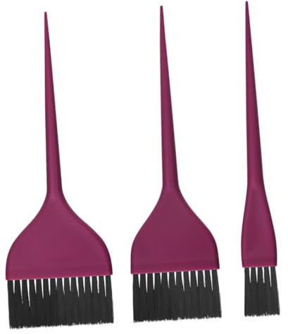 VALICLUD 3 Stück Haar Farbe Pinsel Farbpinsel Applikatorbürste Für Haarfarbe Kosmetologie Farbschalen Für Friseure Für Haarfärbepinsel Violet Plastik
