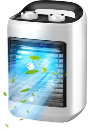 Portable Air Conditioning Fan | Small Quiet Room Gadget Portable Humidifier With Water Tank | Cool Air Fan | Adjustable | Easy To Use | 25x16.5x12.5cm | For Home Office Desk Travel Camping
