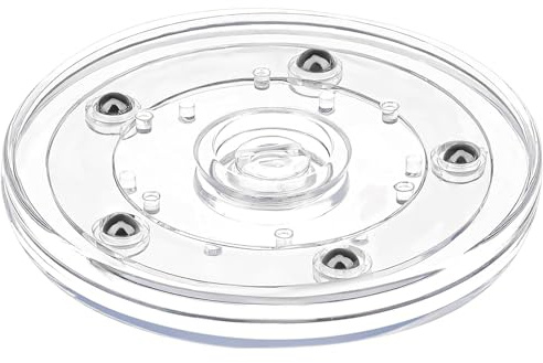 Acryl Drehteller, Kleine Lazy Susan, transparenter Plattenteller mit Kugellager, drehbares Vorratsregal, für Küche, Gewürze, Kuchen, Obst, Esszimmer und Schrank, für Ordnung und Aufbewahrung zu Hause