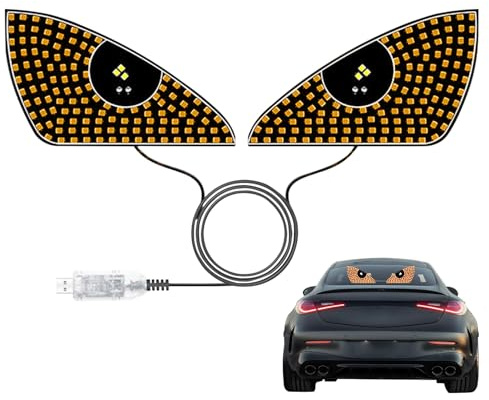 Générique Éclairage LED pour Pare-Brise de Voiture | Yeux LED Portables pour Automobile,Écran Flexible Programmable pour Camion & Automobile – Éclairage Personnalisé avec Effets Innovants