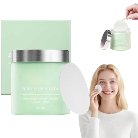 Quia Zero Pore Pads, Deep Cleansing & Pore Minimizing,Dual-Textured Facial Toner Pads For Exfoliation Reduces Excess Oil