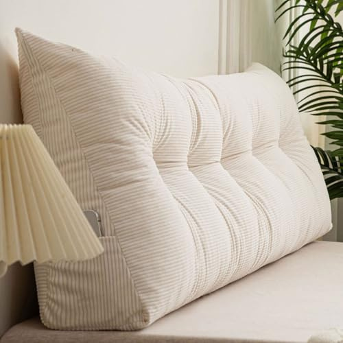 Cojín de respaldo triangular en forma de cuña para cabecero de cama, almohada de pana de alta calidad para cama individual, completa, Queen, King, doble, cojín de cama, almohadas de lectura, soporte