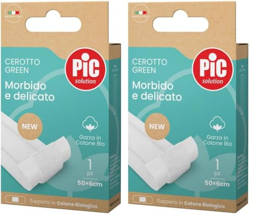 Pic Solution Cerotto Green Cotone Bio, Confezione da 2 Pezzo, Dimensioni 50x6cm
