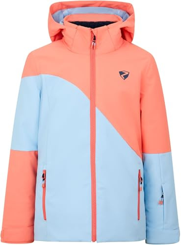 Ziener Avine-z Giacca da Sci/Invernale, Calda, Traspirante, Impermeabile, Pesca Vibrante Tex, 164 Bambine e Ragazze