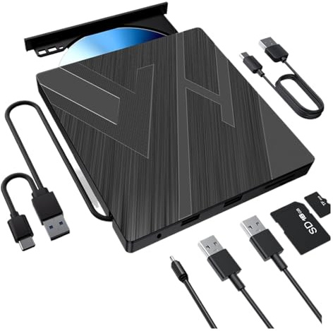 Lecteur Optique Externe, Graveur De DVD, Extension D'ordinateur, USB, Double Interface, Multifonction Facile à Utiliser(5 ni 1)