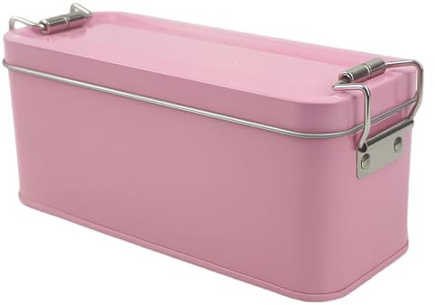 Muzrunq Scatole per biscotti con coperchio Chiusura ermetica Piccola scatola di metallo con contenitore di latta con fibbia per dolci, biscotti, snack, cucina 5, 9x2, 4x2, 6 pollici
