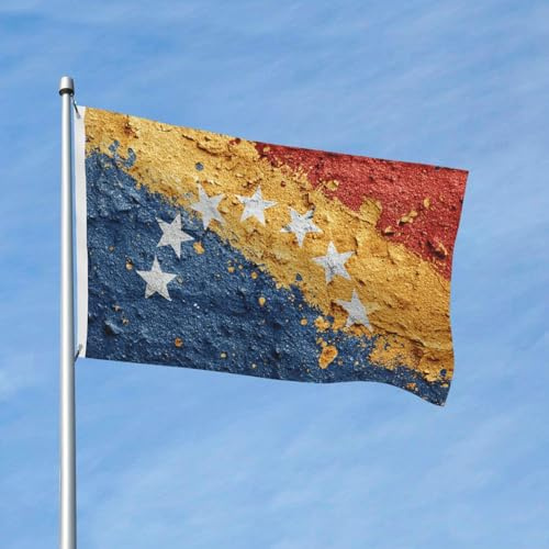 Bandera de 90 x 150 cm para decoración de jardín, bandera de Venezuela, bandera de Venezuela, bandera de exterior con 2 ojales, banderas de bienvenida para vacaciones todas las estaciones