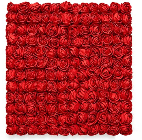 Gkhlg 144 Pcs Foam Roses Artificial Flowers with Soft PE Foam Stems Craft Flowers for DIY Crafters to Decorate Home Parties and Holidays (Red)