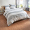 Traumschlaf – Biber Bettwäsche Set – Bettgarnitur aus 100% Baumwolle mit Reißverschluss (Bettbezüge Streifen Grau) 135x200 cm + 80x80 cm
