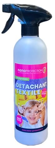 NANOPROTECTION- Spray Détachant Textile 1L | Haute Efficacité | Canapé-Matelas-Tapis-Linge-Vêtements | Non Agressif et à Sec | Biodégradable | Élimine les taches les plus tenaces facilement
