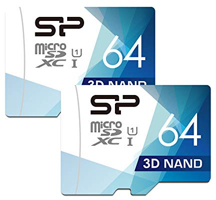 Silicon Power 64GB Dual Pack High Speed MicroSD Card with Adapter