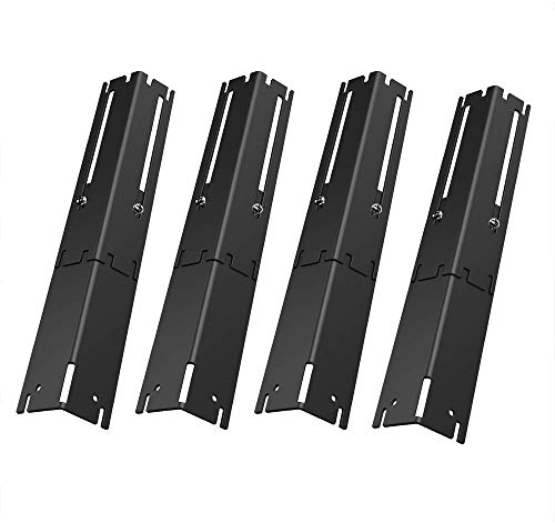 LOKHING Universal Replacement Heavy Duty Adjustable Porcelain Steel Heat Plate Shield, Heat Tent, Flavorizer Bar, Burner Cover, Flame Tamer for Gas Grill, Extends from 30.5CM to 53.3CM L,4 Pack