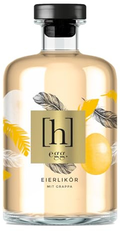 egg. Eierlikör | Eierlikör mit Grappa | 500ml Einzelflasche | 14% Vol. | vollmundiger Eierlikör | Pur oder im Waffelbecher genießen