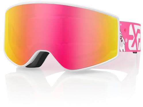 EXP VISION Skibrille Kinder,Ski Snowboard Brille Brillenträger Snowboardbrille Schneebrille Verspiegelt für Junior Jungen Mädchen Teenager 4-14 Jahre
