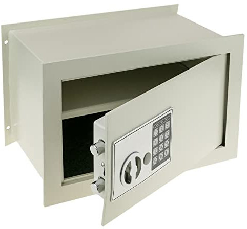 PrixPrime - Coffre-Fort Beige à encastrer avec digicode électronique 36x19x23cm