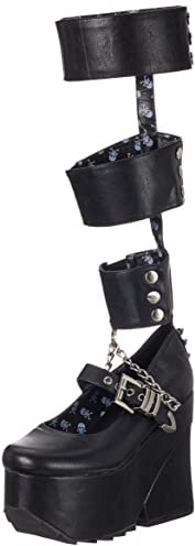 LAMODA - Raven's Call Chunky plattform Wedge Boots, EU 39, Svart PU, 39 EU
