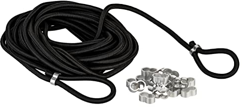 Gummiseil 10 Meter Expanderseil 7,5 mm Gummikordel für Anhänger inkl. 10 Würgeklemmen