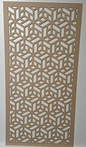 LaserKris Dekoratives Sichtschutzgitter für Heizkörper, 6 mm dick, MDF-Platte (1200 mm x 610 mm) QB16 Muster
