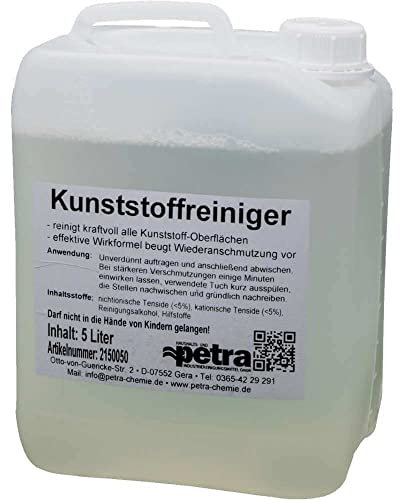 Kunststoffreiniger, 5 Liter Kanister, Reinigungsmittel für Türen, Fensterrahmen, Blumentöpfe, Briefkasten, Rollläden, Gartenmöbel
