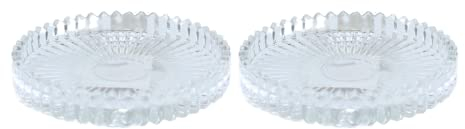 Set di 2 piatti per candela, rotondi, trasparenti/trasparenti, dimensioni: 1,5 x 10 cm