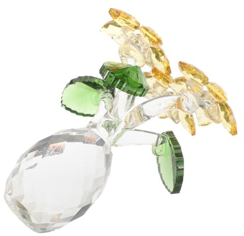 PRETYZOOM 2 STK Kristall-Sonnenblume Blumen Aus Kristallglas Briefbeschwerer Tischdeko Rote Vase Wolken Für Die Decke Frühlingsdeko Rosenstrauß Die Blumen Mutter Esstisch Weißer Kristall