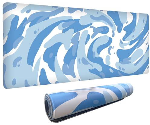Fluid Pattern XXL Mouse Pad,Super Thick Waterproof Fluid Pattern Large Gaming Mousepad with Stitched Edge,Mouse Computer Desk Accessories,Non-Slip Base Mouse Keyboard Mat 800X400X4mm | Fluid Pattern Large Gaming Mousepad, Mouse Computer Desk Accessories, Non-Slip Base Mouse Keyboard Mat 800X400X4mm