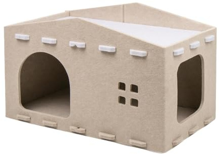 Yulokdwi Cama para Gatos de Doble Capa, Casa rascadora para Gatos con Cama de 2 Capas - Casa para Mascotas,Casa para Gatos, Torres pequeñas para Gatos, rascador, escondite para Mascotas, condominio,