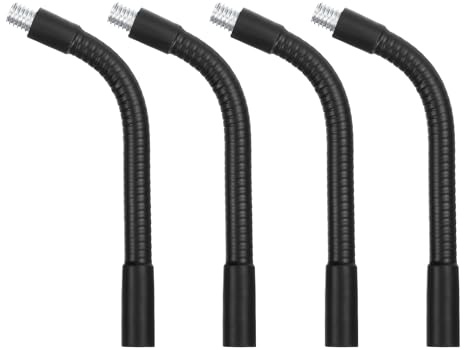 PATIKIL 6 Gooseneck, 4Pcs 3/8-16 Female to Male Thread Metal Universal Hose Flexible Arm Gooseneck Tube Extension Holder for Action Camera, Phone, Microphone, Black