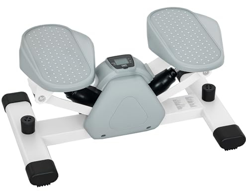 SPORTNOW Mini-Stepper für Zuhause, Stepper Hometrainer mit LCD-Display, Rutschfesten Pedale, Up-Down Stepper bis 100 kg, für Home Office Fitness Exercise, Beintraining, Grau