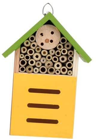 HEMOTON Insektenhaus aus Holz Gartenhaus für Bienen und Insekten Natürliche Nest- für Garten und Terrasse Holzhaus für Bienen und Insekten