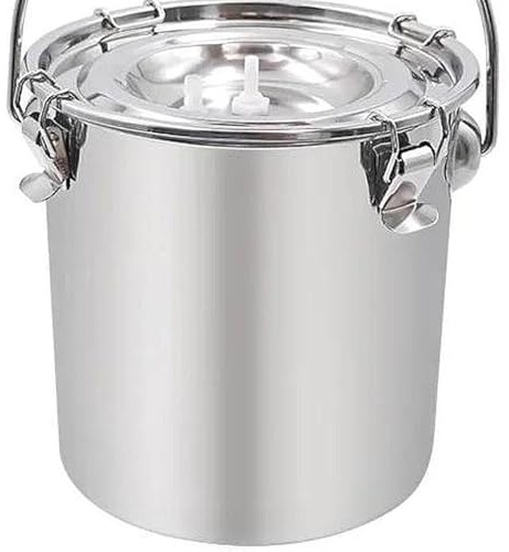 jojnsha Cubo De Leche Acero Inoxidable 3L/5L para Vacas Cabras Y Caballos Accesorios para Máquina Ordeño A Prueba Herrumbre Cubo Ordeño Acero Inoxidable