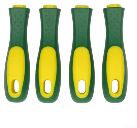 4Pcs Rubber File Handles with Round and Rectangular Holes for Metal File Wood Rasp Chainsaw File Mills Hammers 110mm Length (Round Hole)