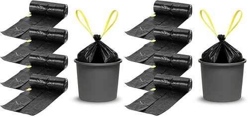 Bottari 60 Sacchi Immondizia 40L 55x65 cm con Maniglie di Chiusura, Nero, Sacchi per Spazzatura Resistenti e Riciclati, 4 Rotoli da 15 Pezzi (Confezione da 2)
