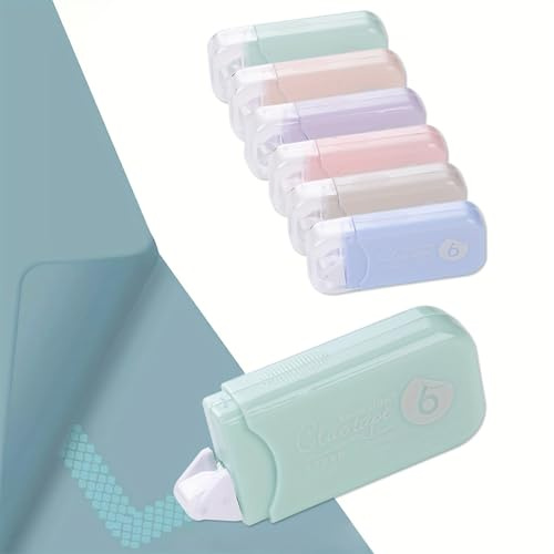 OIXYEY 6 Stück Kleberoller Maus, Fotokleber Doppelseitig Selbstklebend Scrapbook Zubehör,Klebebandroller Für Basteln Scrapbook, Foto, Fotoalbum, Karten, Schule, Zuhause, Büro, 6Mm X 6M