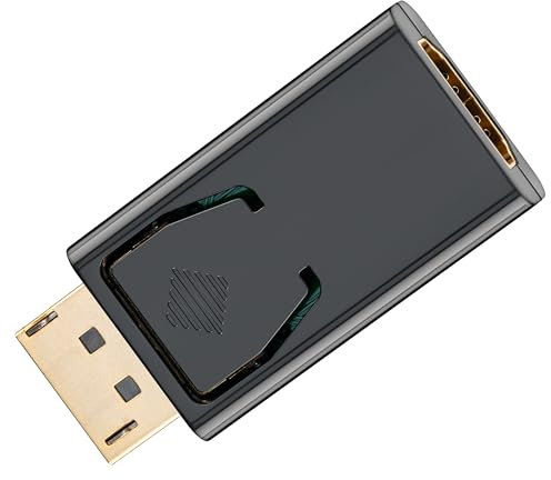 Goobay 51719 Adaptateur DisplayPort/HDMI 1.1, Doré, Noir