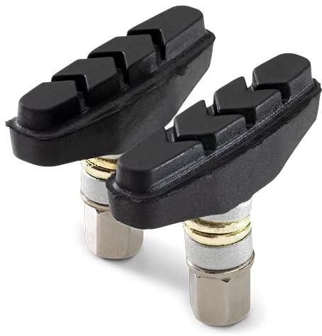 Schwinn Bike Brake Pads with Threaded Post, Designed for Linear Pull Brakes, Heavy-Duty Braking Material, Curved Design for Rim Contact, Brake Pads Replacement for Most Bikes