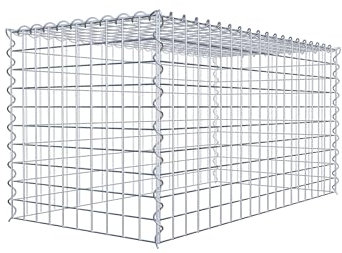 GABIONA Cestino di Pietra Gabbione Maglie rettangolari, 5 x 5 cm, profondità 50 cm, Coltivazione Cestino Typ 3, Chiusura a Spirale, con zincatura galvanica
