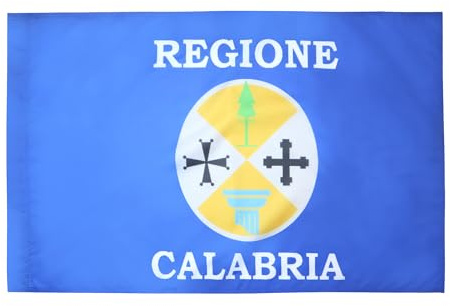 AZ FLAG Flagge Kalabrien 90x60 cm Polyester 100D Hohlsaum | Für innen und außen Calabria in Italien dekorative Flagge doppelte Nähte und verstärkte Kanten mit Masttunnel 100D Polyester