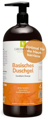 gel 500ml GREENDOOR alcalina doccia mare olivello spinoso-Orange - 100% naturale non fatto di fabbrica di cosmetici naturali, senza solfati, silicone, senza conservanti