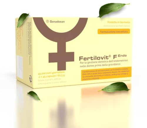 Fertilovit F Endo | vitaminas para la endometriosis | fertilidad | especialmente desarrolladas con nutrientes antiinflamatorios y antioxidantes | 90 cápsulas