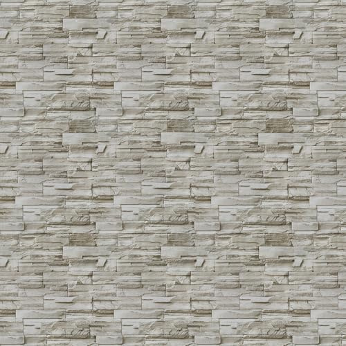 Timeet Stone Peel and Stick Wallpaper 17.3 x 197in Brick Wallpaper Self-Adhesive Stone Contact Paper Removable Décor Wallpaper Stacked Wall Paper Roll