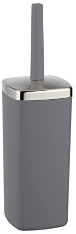 WENKO WC-Garnitur Barcelona Anthrazit - WC-Bürstenhalter, absolut bruchsicher, Kunststoff (TPE), 9.6 x 36.5 x 9.6 cm, Anthrazit, 36.5 x 9.6 x 9.6 cm